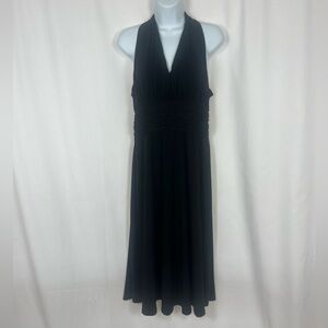 Jones Wear Black knit ruched midi sleeveless dress 12